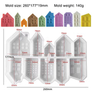 10 In 1 House Silicone Mould Disposable Ornamental Candle Mould Aromatherapy Feature Small House Drip Plaster Mould