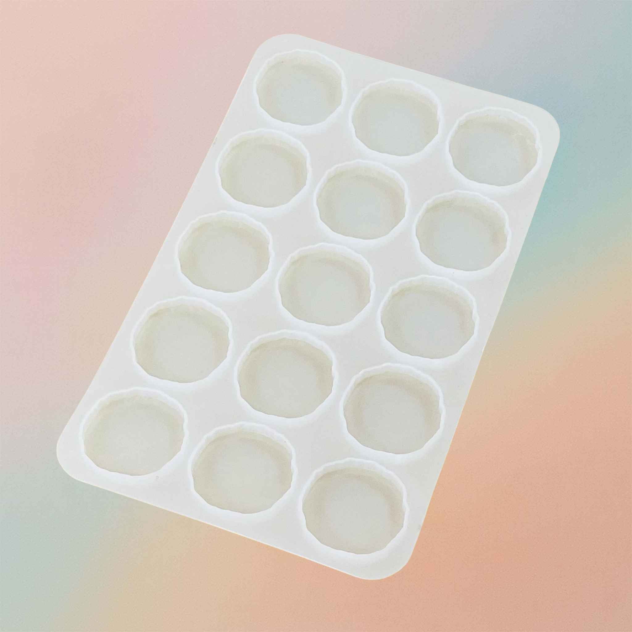 15 In 1 Cavity Round Agate Mould For Mobile Phone Holder Folding Grip Accessories and Keychain