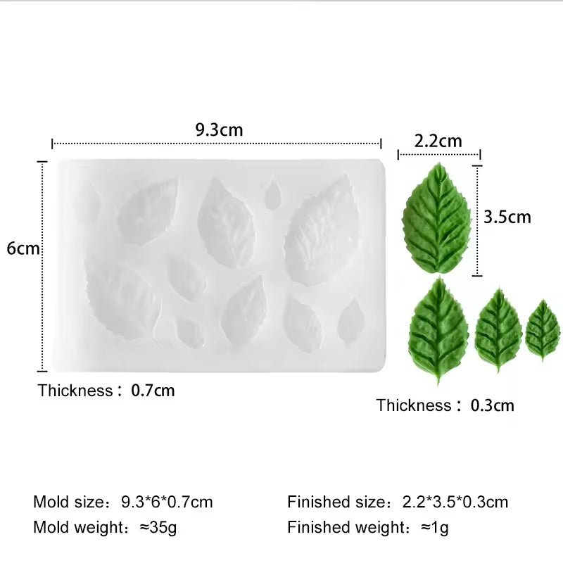 Small Leaves Leaf 12 Cavity Resin Molds Silicone Mold for Fondant Cake Decoration Tools DIY Chocolate Kitchen Baking