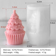 3D Christmas Tree Cake Candle Silicone Mold DIY Plaster Resin Handmade Soap Candle Christmas Decoration