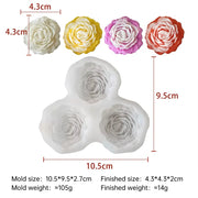 3 Cavity Flower Silicone Suitable for DIY Soap Candles & Aromatherapy Stones
