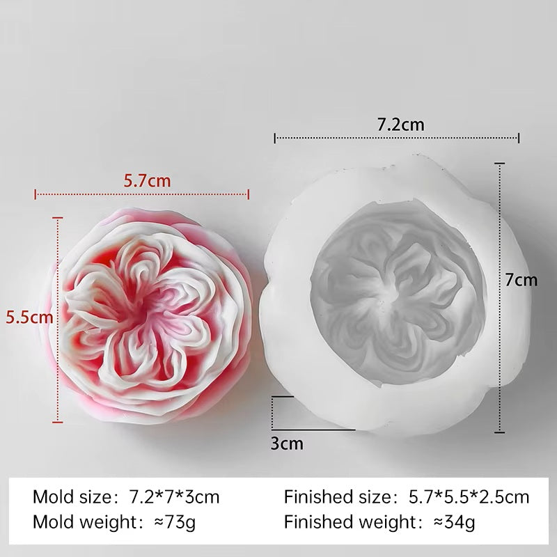 3D Rose Flower Silicone Mold Aromatherapy Candle Plaster Soy Soap Wax Mould Tool