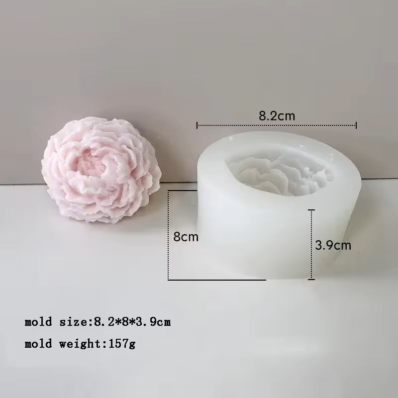 Cute Flower Bloom Rose Event Candle Wax Jesmonite Concrete Silicone Mould DIY