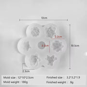 7 Cavities 3D Succulent Silicone Molds For DIY Candle Melts Chocolate Resin & Jesmonite Soap