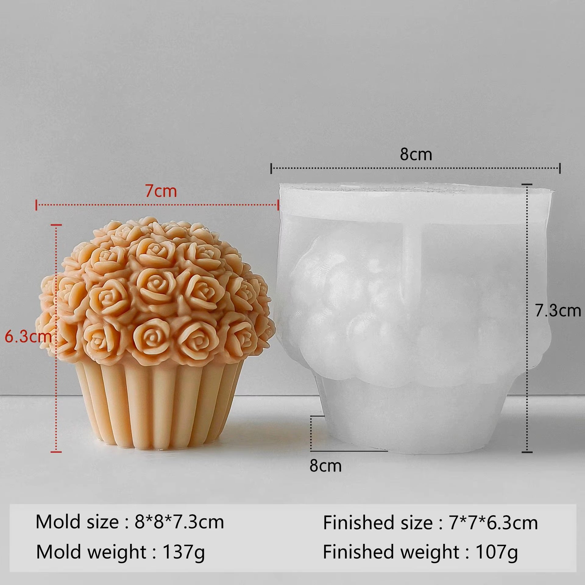 3D DIY Silicone Wax Molds Rose Basket Shape Handmade Soap Making Tools Silicone Molds