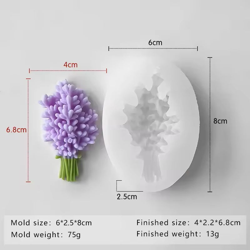 Lavender Silicone Mold for DIY Candle Making Floral Design Round Shape