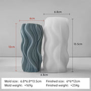 3D Wave Candle Molds Pillar Silicone Soap Mold DIY Handmade Craft Wax Moulds