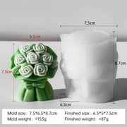 3D Valentine's Day Rose Silicone Candle Mold Flower Bouquet Candle Silicone Mold for Candle Making