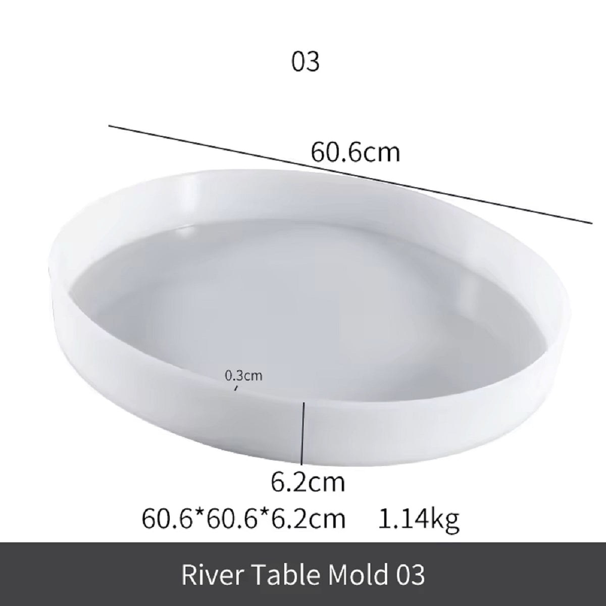 24″ Large Resin Table Moulds, Large Resin Mould Round Silicone,Epoxy Table Mould for Charcuterie Board, River Resin Coffee Table, DIY Art Home
