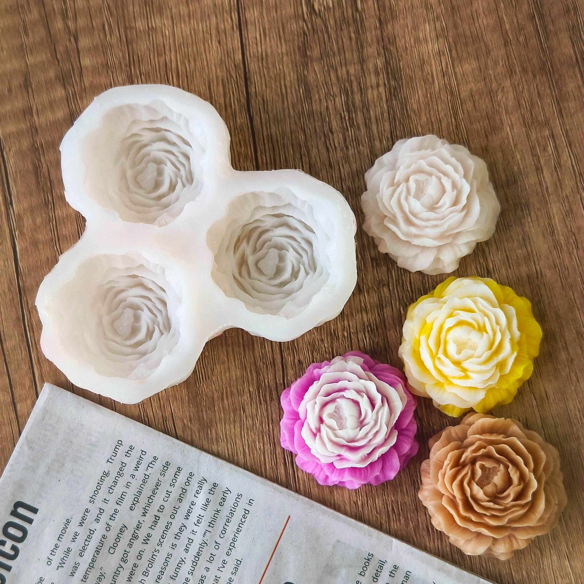 3 Cavity Flower Silicone Suitable for DIY Soap Candles & Aromatherapy Stones