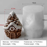 3D Christmas Pine Cone House Silicone Mold Handmade Scented Candle Plaster Resin Decoration Mold DIY Candle
