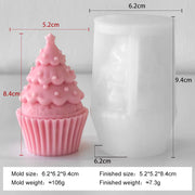 3D Christmas Tree Cake Candle Silicone Mold DIY Plaster Resin Handmade Soap Candle Christmas Decoration