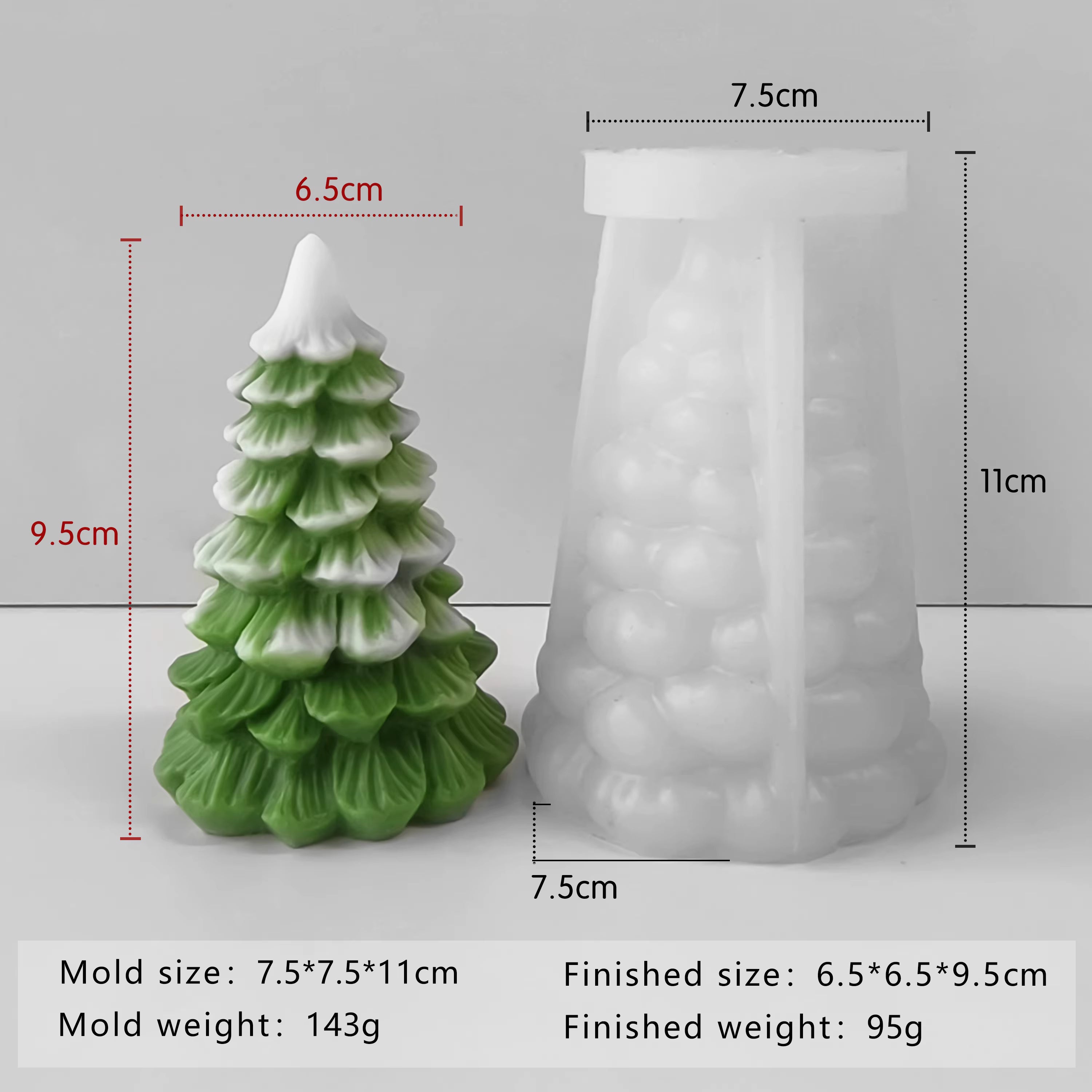 3D Christmas Tree Scented Candle Silicone Mold DIY Plaster Resin Ornament Molds Handmade Soap Candle Christmas Decoration