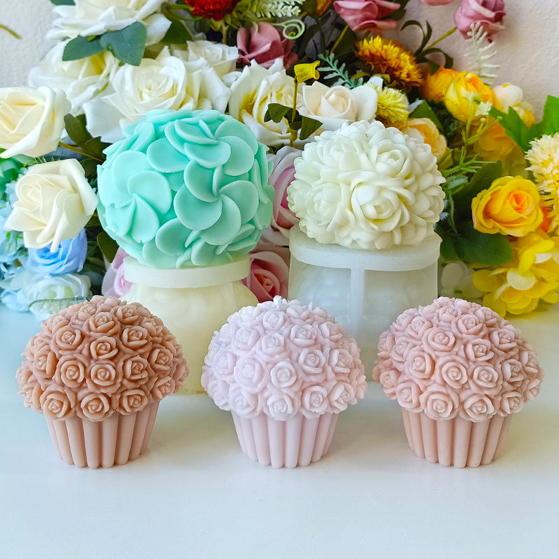 3D DIY Silicone Wax Molds Rose Basket Shape Handmade Soap Making Tools Silicone Molds