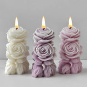 3D Flower Cylinder Candle Molds Pillar Silicone Soap Mold DIY Handmade Craft Wax Moulds
