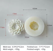 3D Flower Candle Silicone Mold Dahlia Flower Candle Mold Blooming Flower Candle Mold