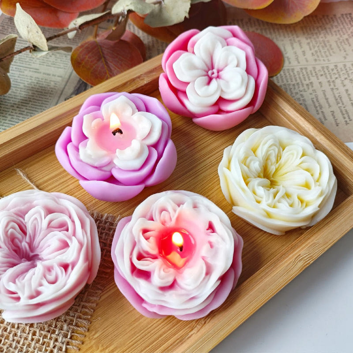 3D Rose Flower Silicone Mold Aromatherapy Candle Plaster Soy Soap Wax Mould Tool