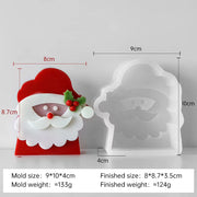 3D Relief Santa Claus Soap Making Christmas Hat Snowman Plaster Silicone Molds Beard Elf Candle Decoration Festival