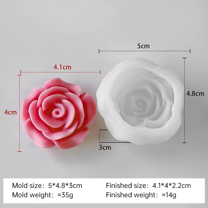 3D Rose Candle Silicone Mold Valentines Day Flower Plaster Resin Ornaments Mould