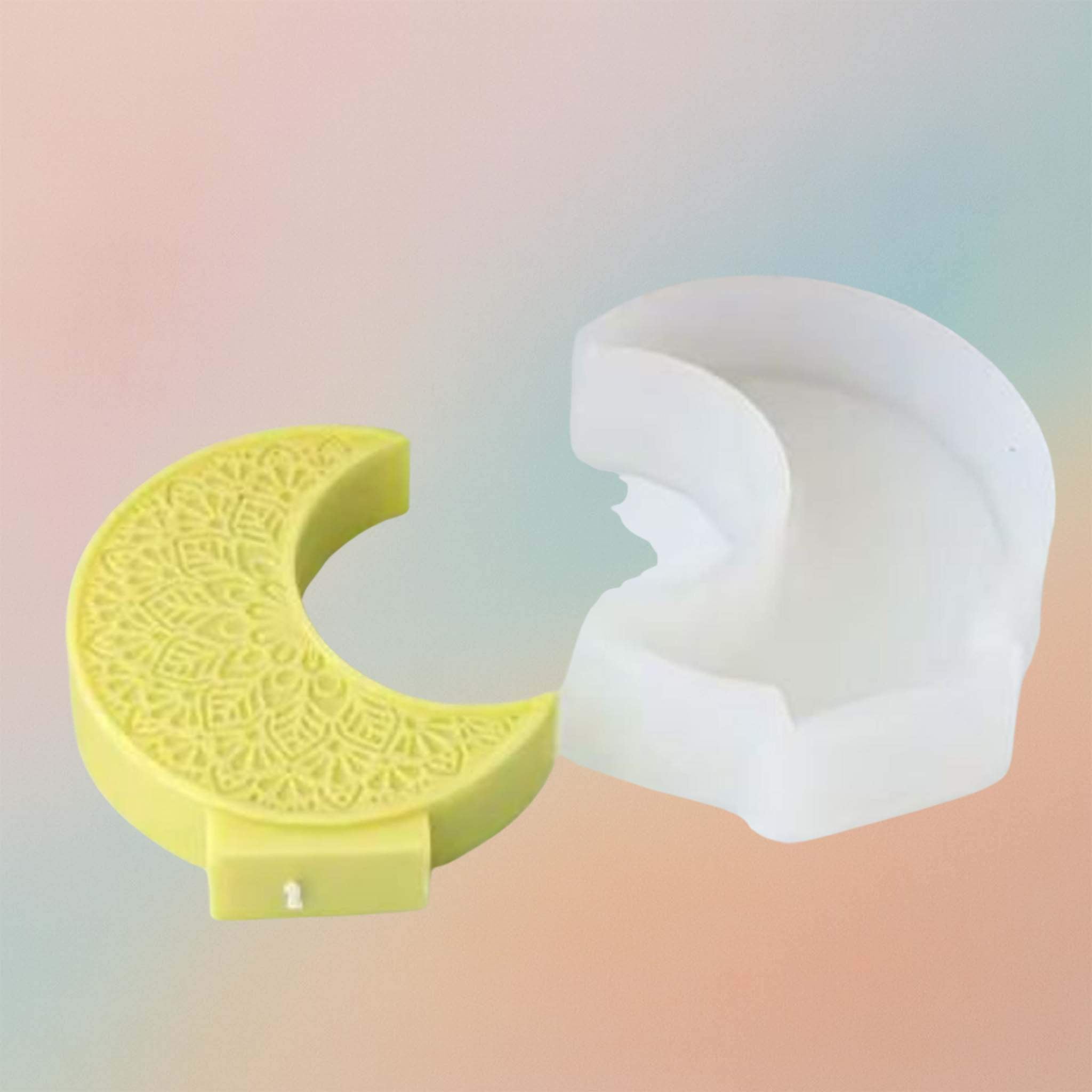 3D Crescent Moon Star Arch Door Ramadan Silicone Mold Soap