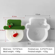 3D Relief Soap Making Christmas Hat Snowman Plaster Silicone Molds Beard Elf Candle Decoration Festival