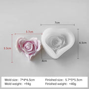 3d Design Valentines Day Love Rose Heart Silicone Soap Molds Diy Handmade Rose Flower Aromatherapy Gypsum Candle Silicone Mold