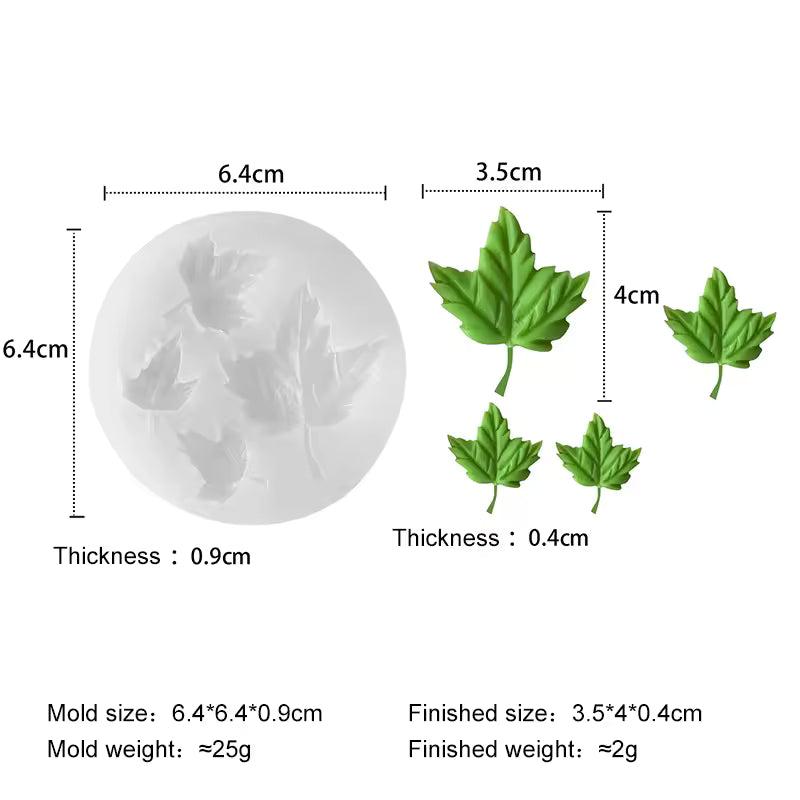 4Pcs 3D Flower Maple Leaf Silicone Mold Resin Silicone Mould Craft Mould DIY Jewelry Making Epoxy Resin Molds