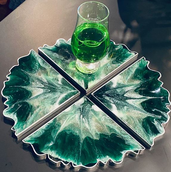 4 Pcs Triangle Coaster Silicon Mould