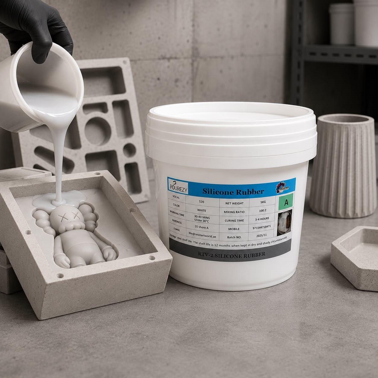 Pourezy Silicone Rubber Liquid Tin Cure - 5kg