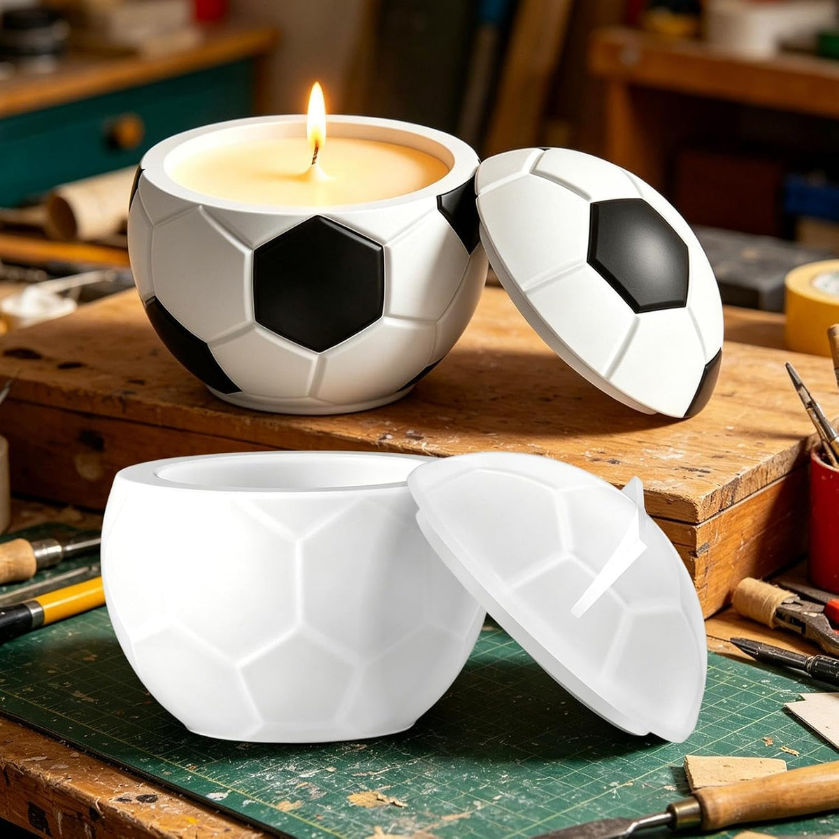 Soccer Ball Silicone Mould For Candle, Resin, Gypsum & Art Crafts Making