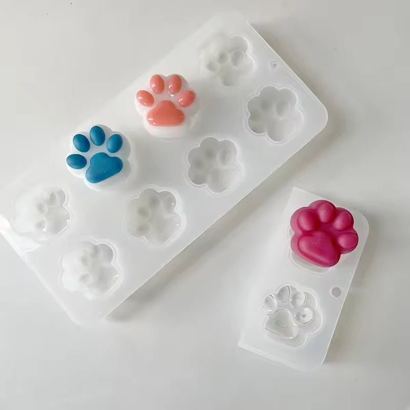 8-in-1 Paw Half Shiny Half Matte Silicone Mold For Candle, Resin, Jesmonite & DIY Art Crafts