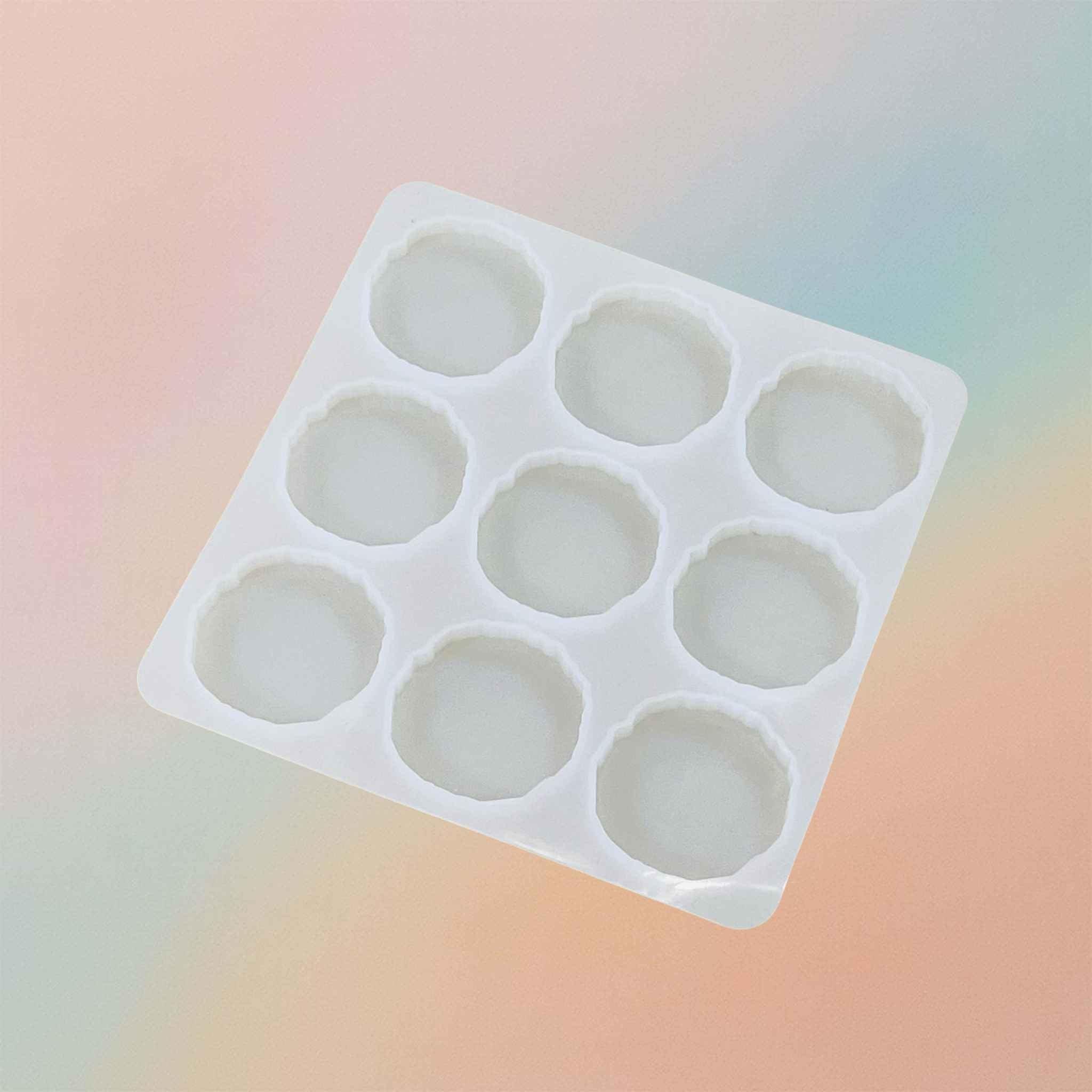 9 In 1 Cavity Round Agate Mould For Mobile Phone Holder Folding Grip Accessories and Keychain