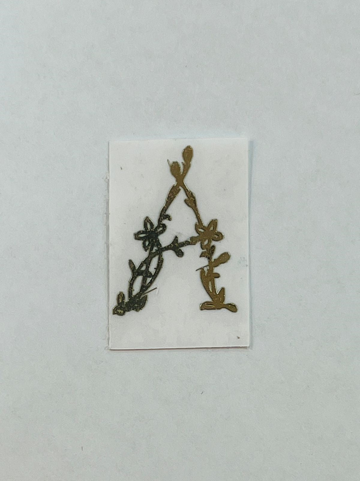 Alphabet Floral Stem Metal Sticker