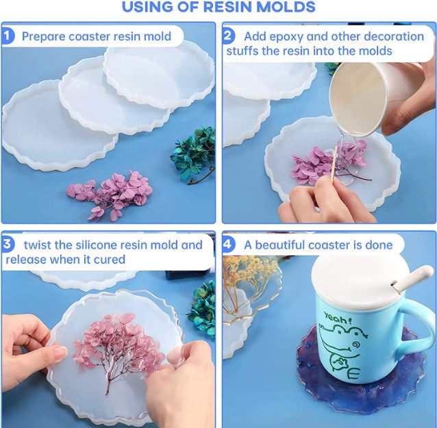 Agate Coaster Mould 5 Inches - flexible non stick silicone mould for resin casting and mould making, best in UAE. Resin Art World Dubai.