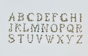 Alphabet Floral Stem Metal Sticker