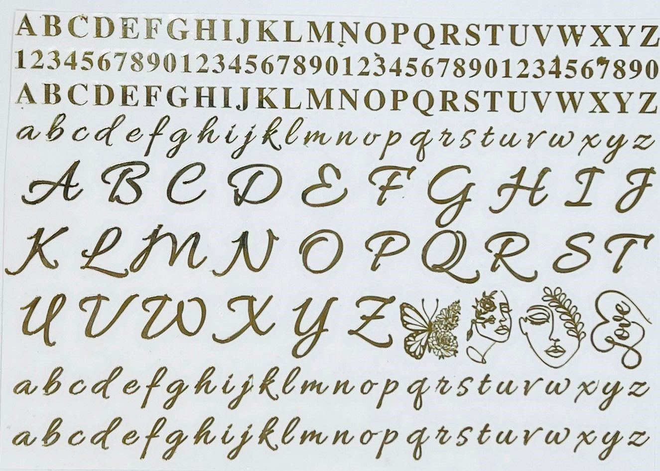 Alphabet & Numerals Metal Sticker