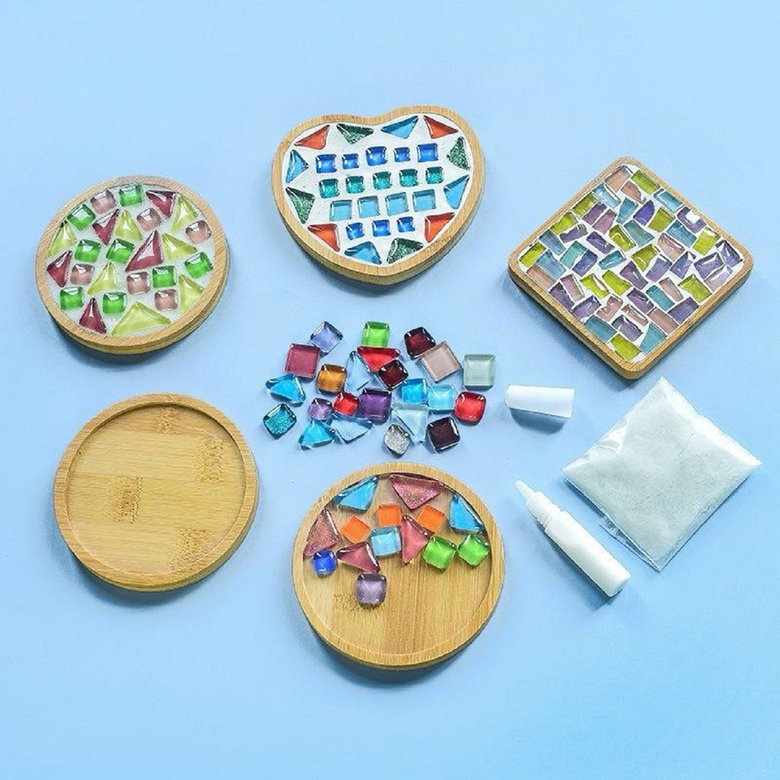Bamboo Coaster Heart Shape For Mosaic Art And Resin Art