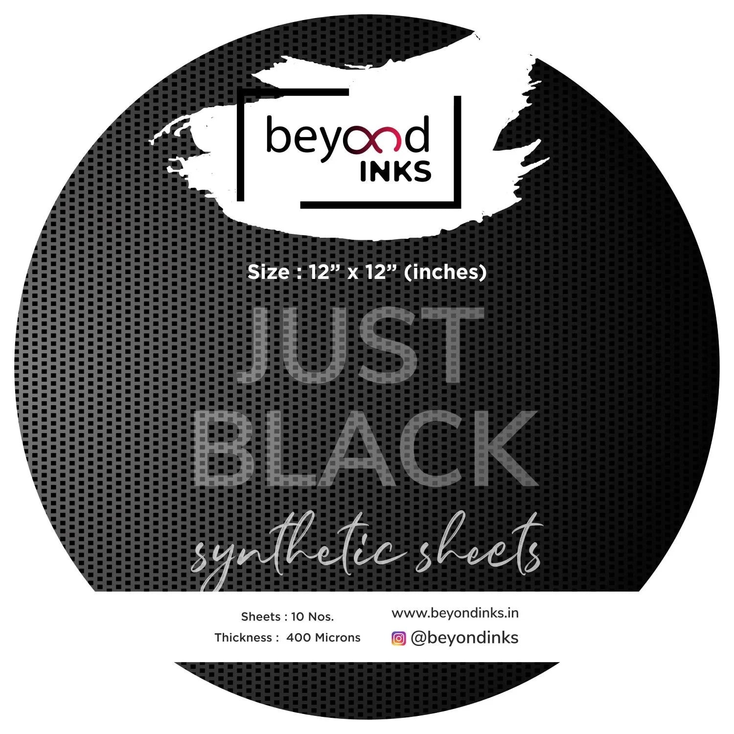 Beyond Inks Just Black Synthetic Paper 12″ Circle 400 Microns