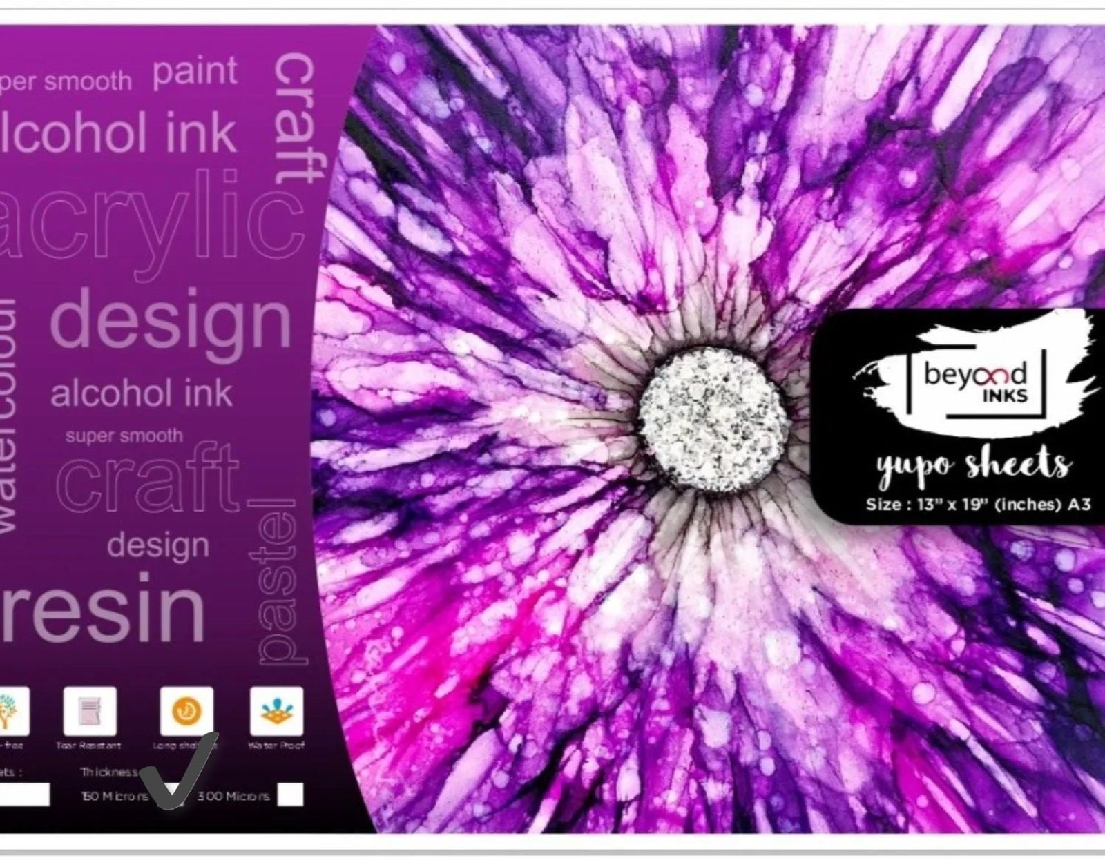 Beyond Inks Yupo Paper for Alcohol Ink A3 150 Micron