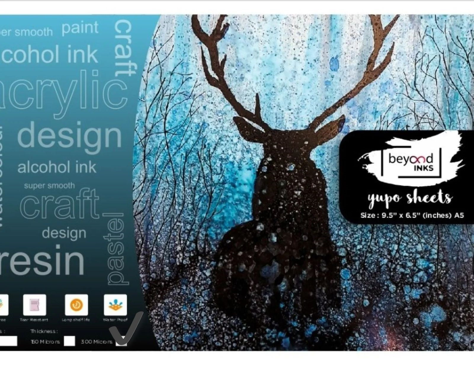 Beyond Inks Yupo Paper for Alcohol Ink A5 300 Microns