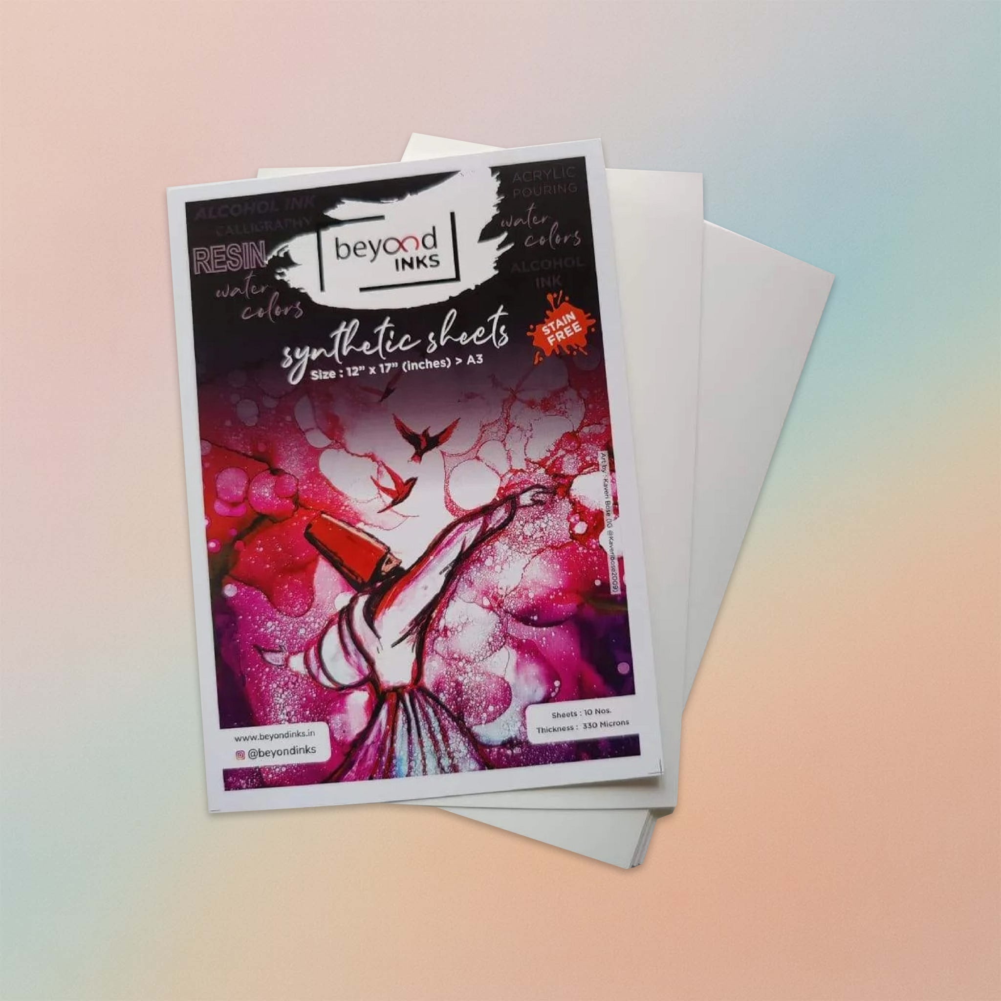 Mollo Paper Inks Beyond Inks Synthetic Paper for Alcohol Ink A3 330 Microns – Resin Art ...