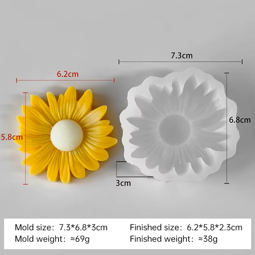 Thick Sunflower Mould For Candle, Resin, Gypsum & Art Crafts Making Silicone Mold