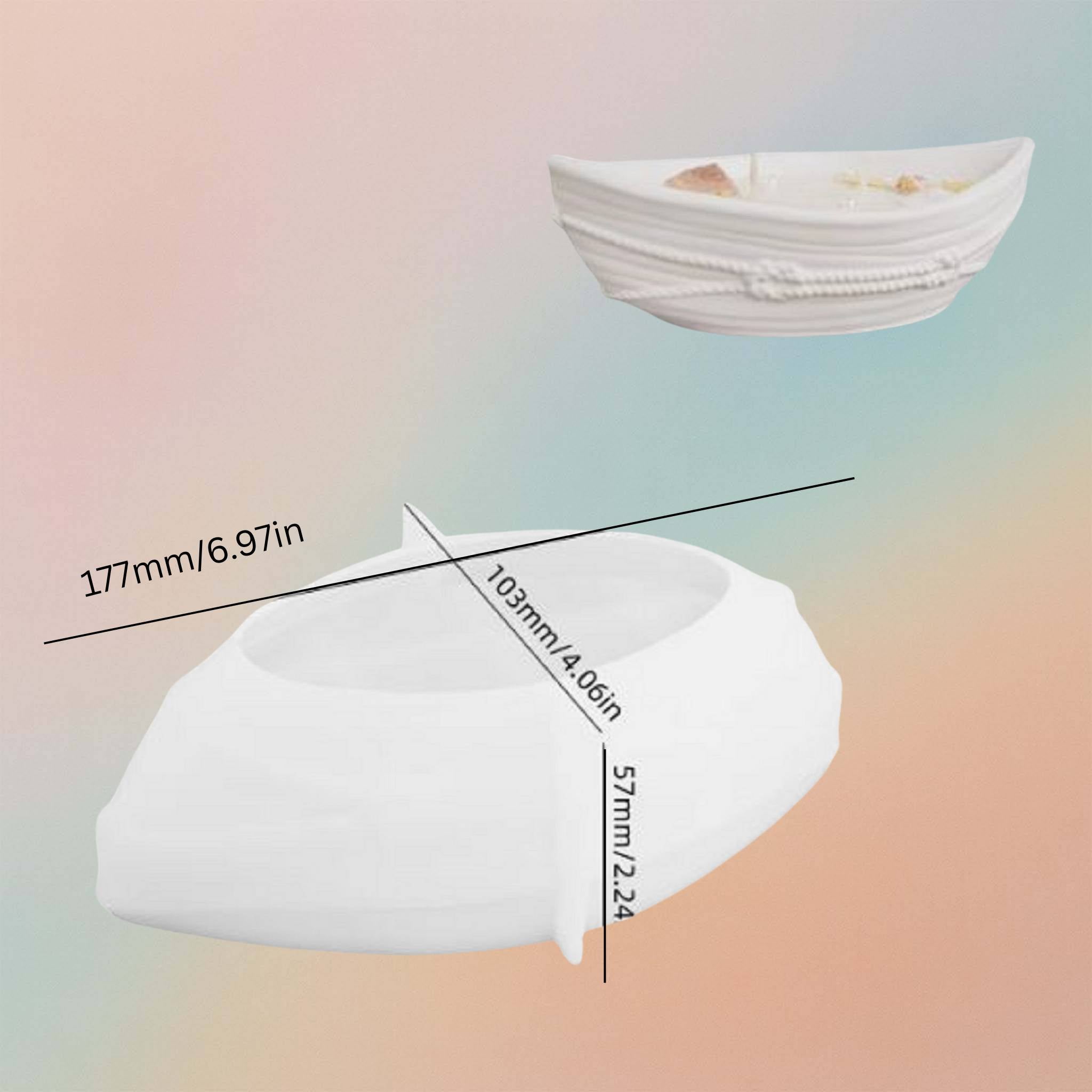 Boat Shape Candle Holder Gypsum Molds Storage Box