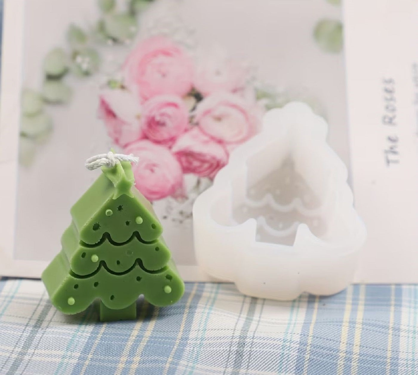 Christmas Tree Silicone Mold for Aromatherapy Candles & DIY Soaps Craft Supplies Triangle Shape