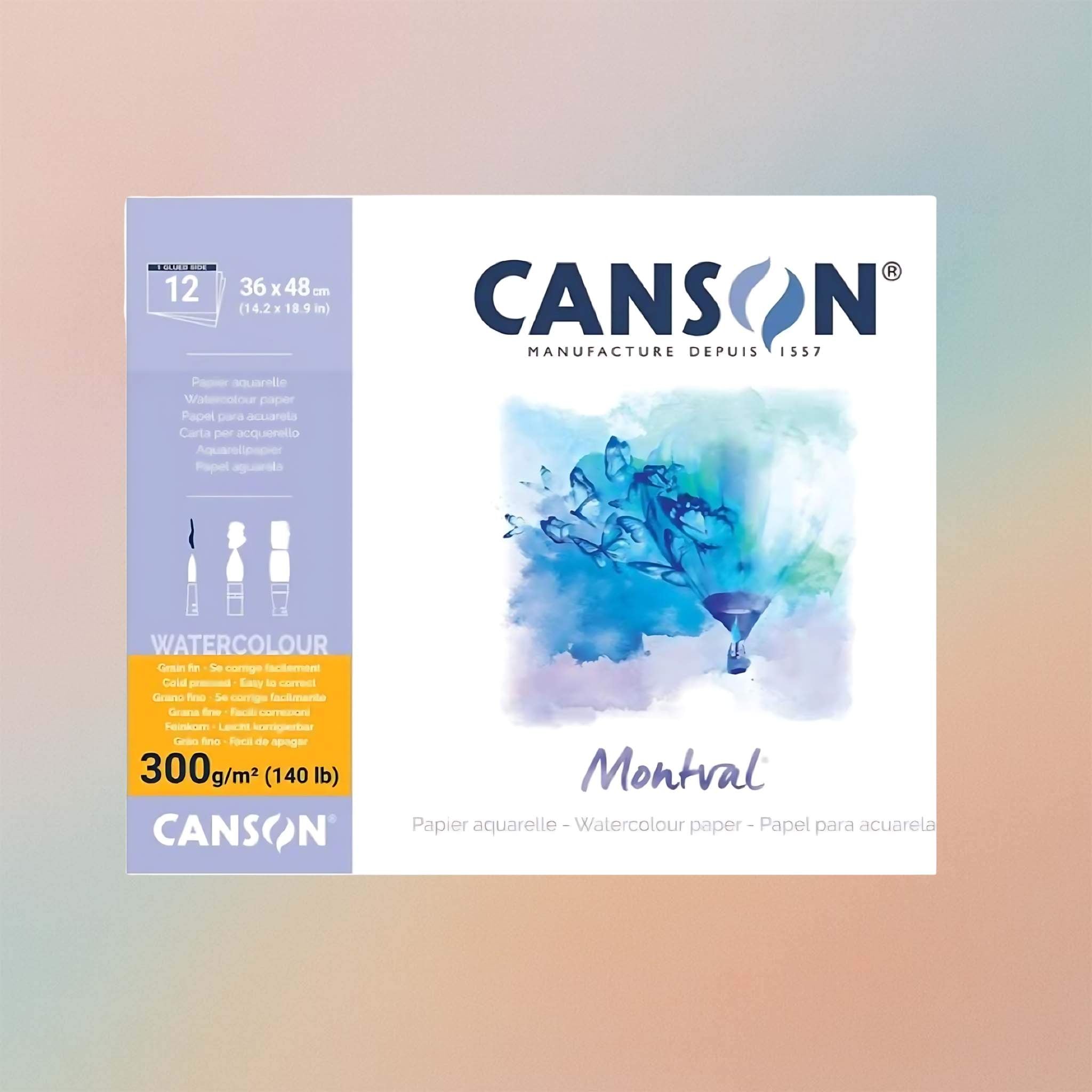 Canson Montval Water Colour Pad 12Sheet 36x48 300GSM