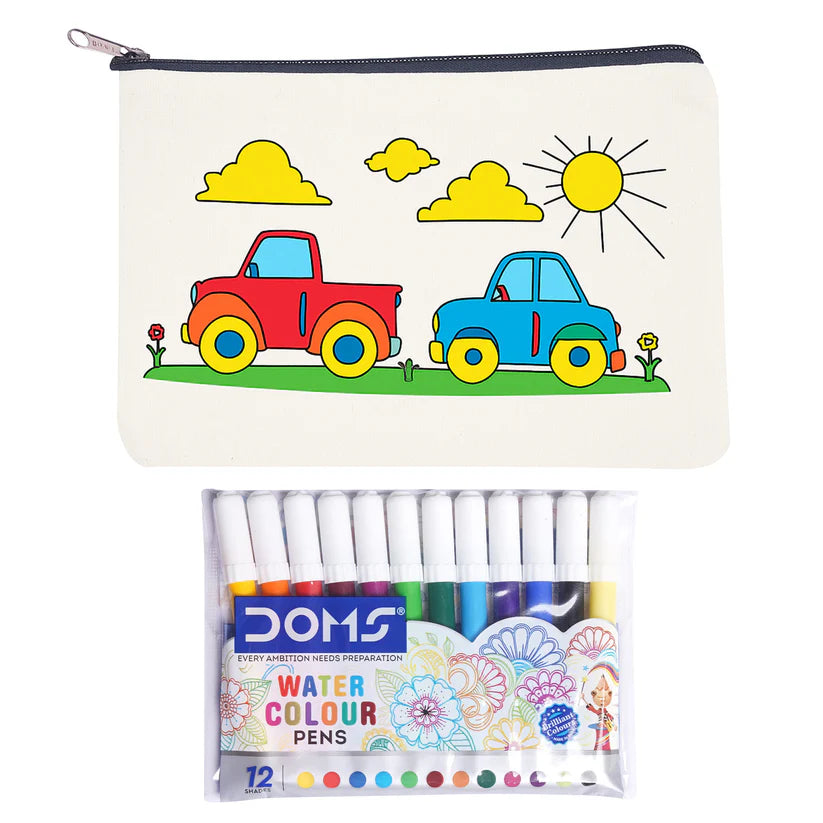 Pourezy Car & Clouds Canavs Pouch Kit