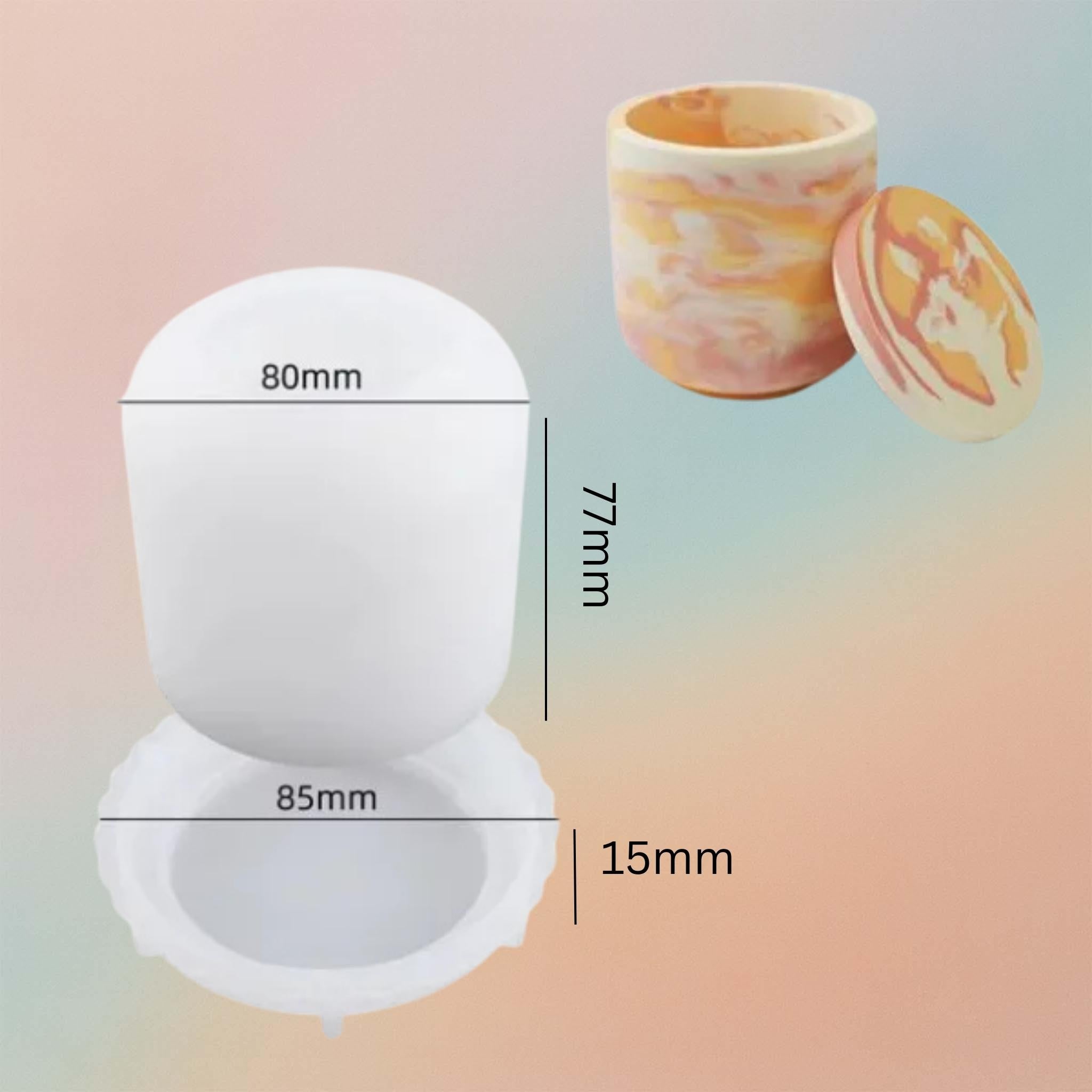 Cement Vase Mold Flower Pot Silicone Molds For Concrete Candle Jars With Lid