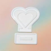Center Heart Shaped Photo Frame With Stand Silicone Mould