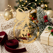 Christmas Balls With Ribbon Gold Acrylic Cut For Resin Art & DIY Crafts