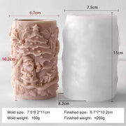 Christmas Candle Molds 3D Embossed Santa Tree Holly Cylinder Silicone Molds for Resin Candle Soap Wax Christmas Ornament Fondant Chocolate Dessert Mold Art Craft Xmas Decor Santa & Tree